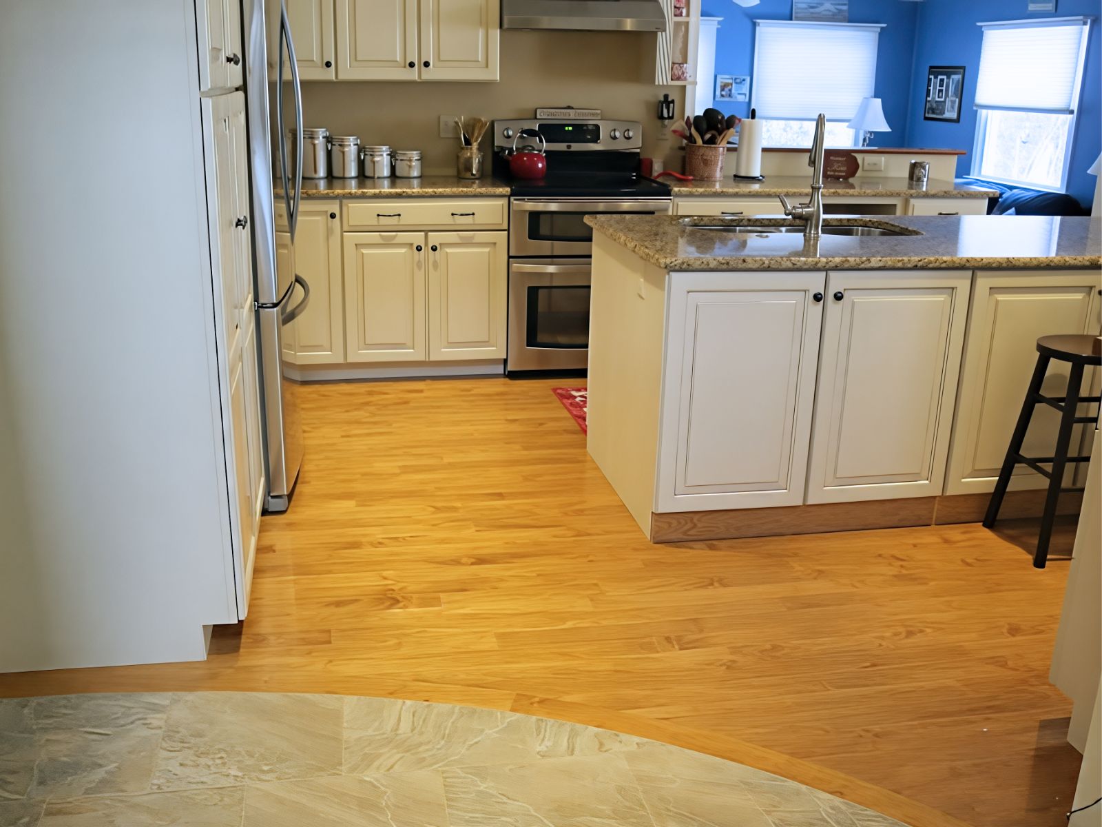 Kitchen floor and finish detail from the Langhorne remodel